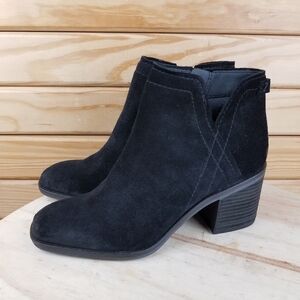 Zodiac Larsen Ankle Boots Women 7 Black Leather Western Biker Booties Distressed